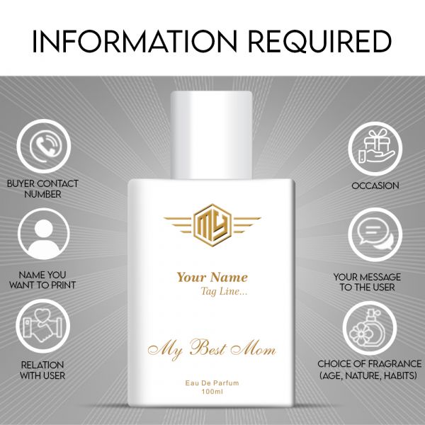 Luxury Personalized Handcrafted Perfume Or Customised Perfume For Women, 100 Ml - Gift For Mother - Best Mom - MY FRAGRANCE COMPANY
