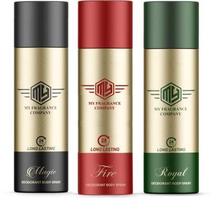 Magic, Fire, Royal Deodorants Set Unisex | (165ml Each, Combo Of 3) - MY FRAGRANCE COMPANY