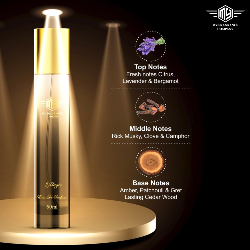 Luxury Fragrant Perfume For Men| Long-Lasting Fresh And Soothing Fragrance | (60 ML, Magic) - MY FRAGRANCE COMPANY