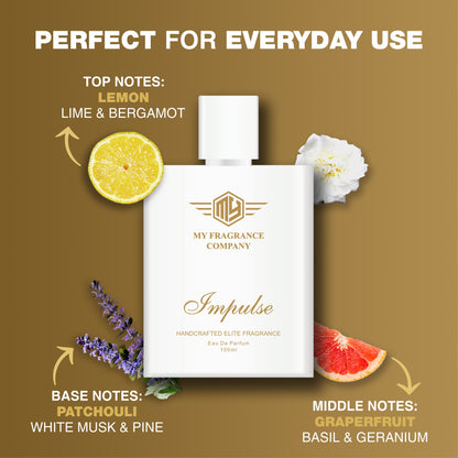 Luxury Handcrafted Elite  Impulse Fragrance EDP Perfume For Men - 100ml - MY FRAGRANCE COMPANY
