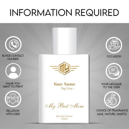 Luxury Personalized Handcrafted Perfume Or Customised Perfume For Women, 100 Ml - Gift For Mother - Best Mom - MY FRAGRANCE COMPANY