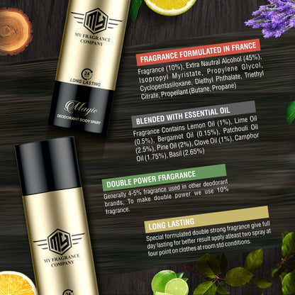 Deodorant Magic, Royal, Impulse Deodorant Set For Unisex (165ml Each, Combo Of 3) - MY FRAGRANCE COMPANY
