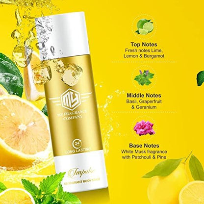 Deodorant Original Royal and Impulse Set For Men & Women 165ml| Deodorant Spray - For Men & Women (330 Ml, Pack Of 2) - MY FRAGRANCE COMPANY