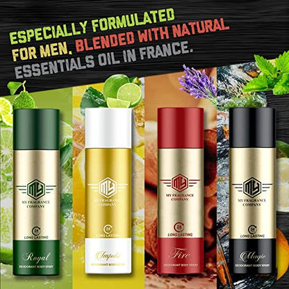 Magic, Fire, Royal Deodorants Set Unisex | (165ml Each, Combo Of 3) - MY FRAGRANCE COMPANY